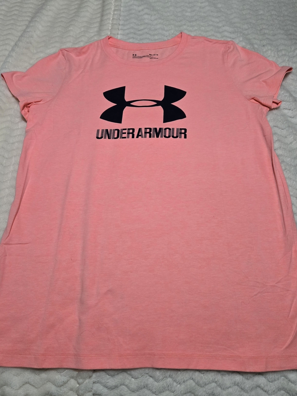 Under Armour Coral Pink Short Sleeve Tee with Black Logo